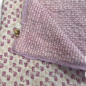 roller rabbit /pink whale Baby Blanket